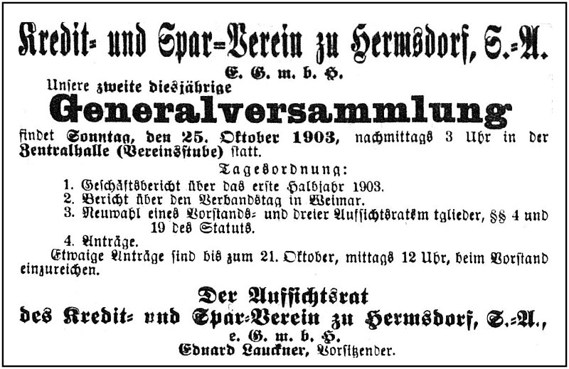 1903-10-25 Hdf Kredit- und Sparverein